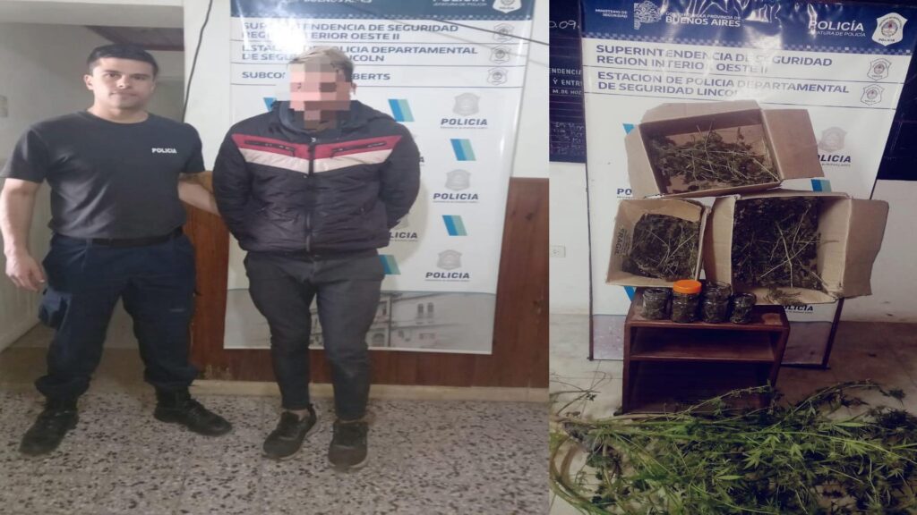 Allanamiento por robo en Lincoln: detienen a un joven y secuestran elementos y marihuana.