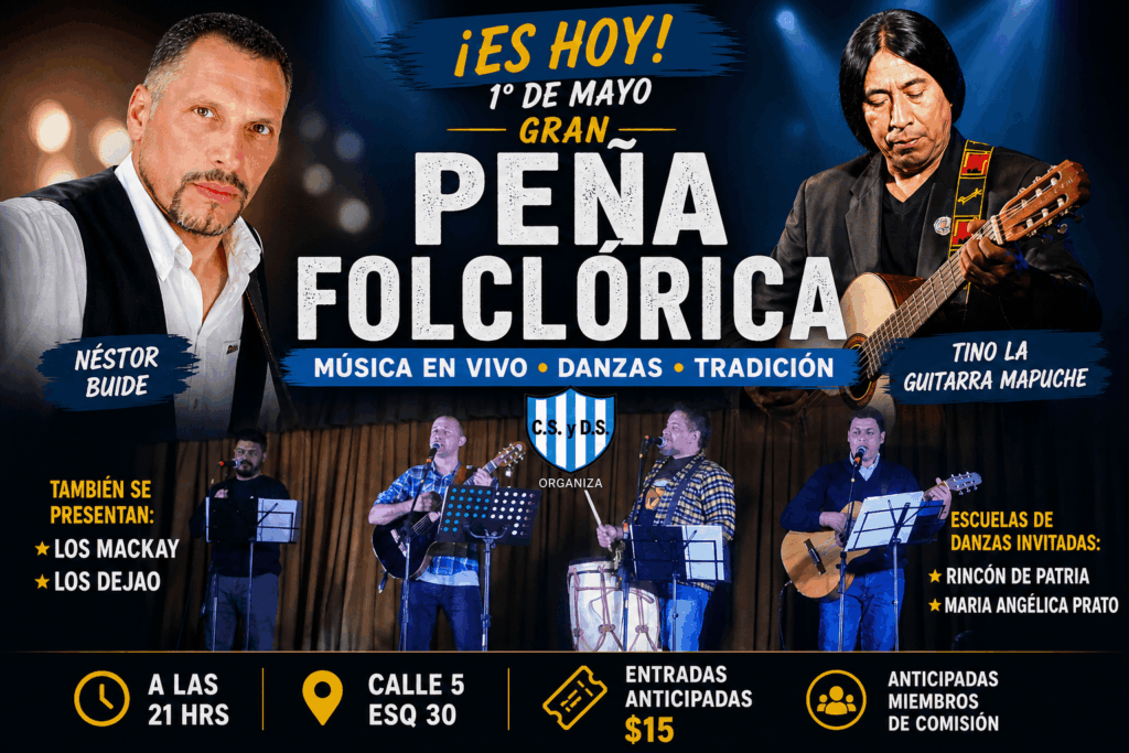 Peña folclórica en Ameghino: música y danzas en vivo