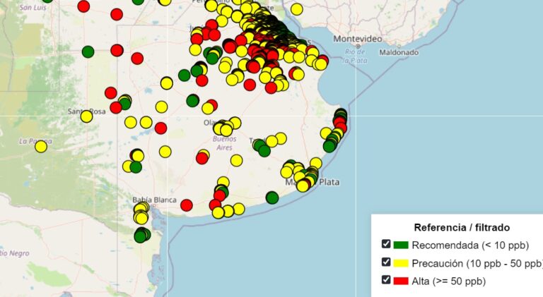 Arsénico en el agua: 11 municipios bonaerenses registraron valores elevados en muestras analizadas.